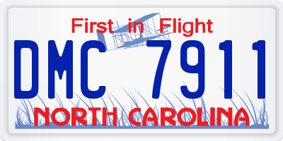 NC license plate DMC7911