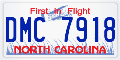 NC license plate DMC7918