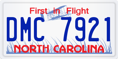 NC license plate DMC7921