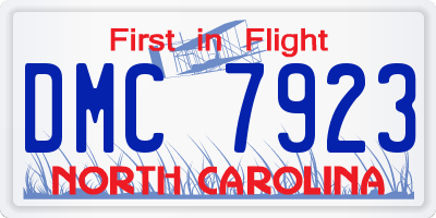 NC license plate DMC7923
