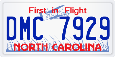 NC license plate DMC7929