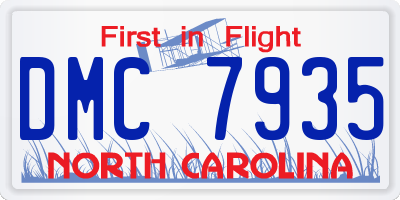 NC license plate DMC7935