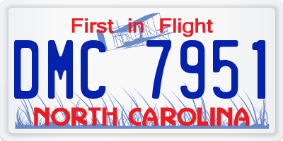 NC license plate DMC7951