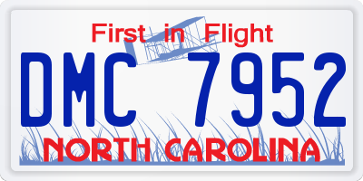 NC license plate DMC7952