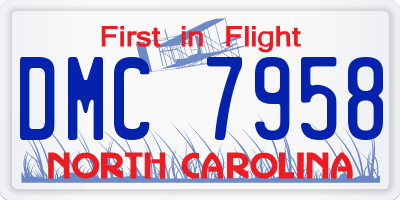NC license plate DMC7958