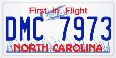 NC license plate DMC7973