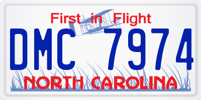 NC license plate DMC7974