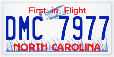 NC license plate DMC7977