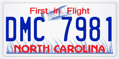 NC license plate DMC7981