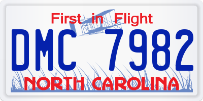 NC license plate DMC7982