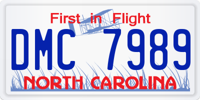 NC license plate DMC7989