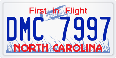 NC license plate DMC7997
