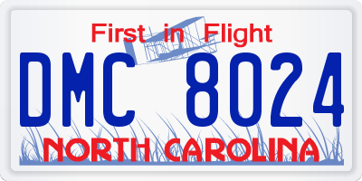 NC license plate DMC8024