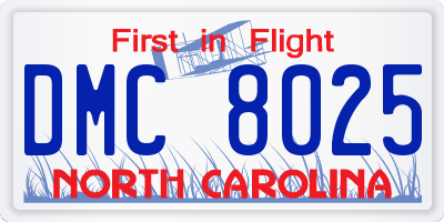 NC license plate DMC8025