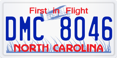 NC license plate DMC8046