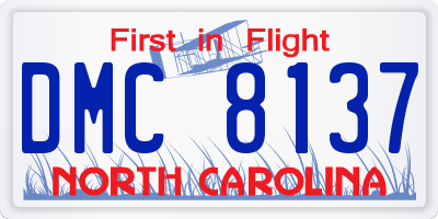 NC license plate DMC8137