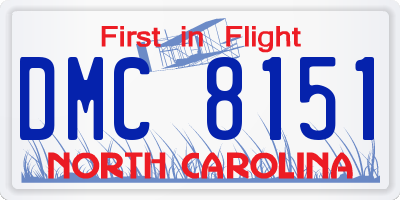 NC license plate DMC8151