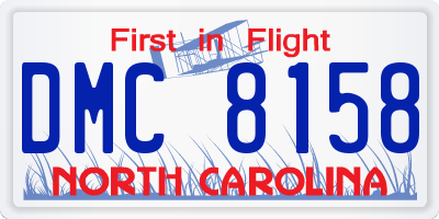NC license plate DMC8158