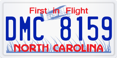 NC license plate DMC8159