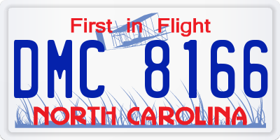 NC license plate DMC8166