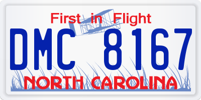NC license plate DMC8167