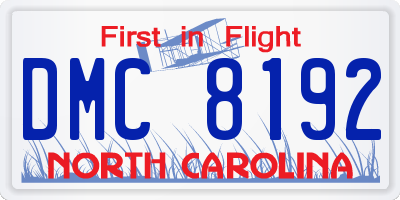 NC license plate DMC8192