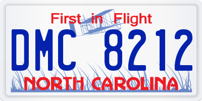 NC license plate DMC8212