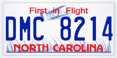 NC license plate DMC8214