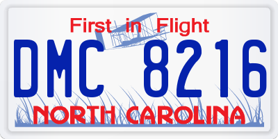 NC license plate DMC8216