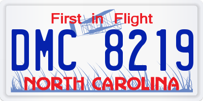 NC license plate DMC8219
