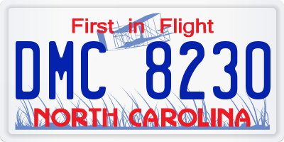 NC license plate DMC8230