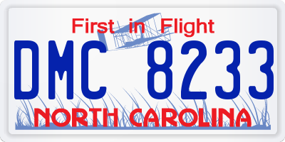 NC license plate DMC8233