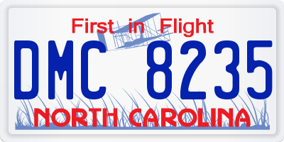 NC license plate DMC8235