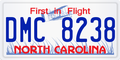 NC license plate DMC8238