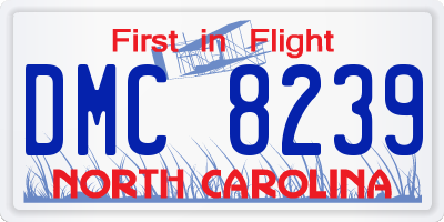 NC license plate DMC8239