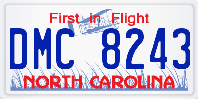 NC license plate DMC8243