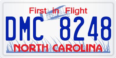 NC license plate DMC8248