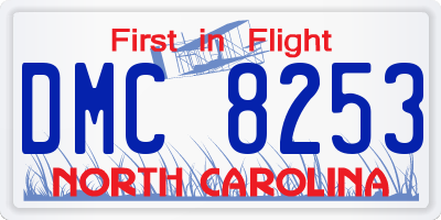 NC license plate DMC8253