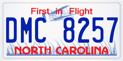 NC license plate DMC8257