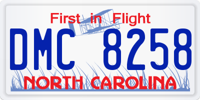 NC license plate DMC8258
