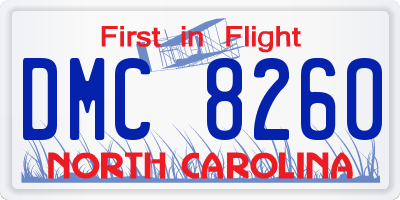 NC license plate DMC8260
