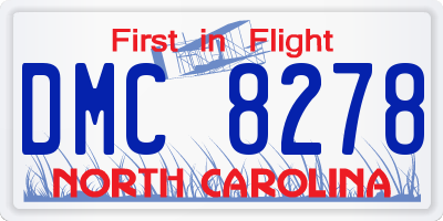 NC license plate DMC8278