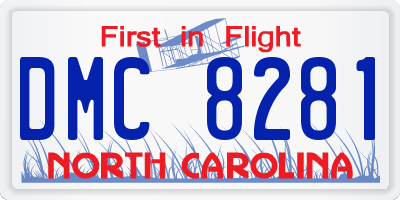NC license plate DMC8281