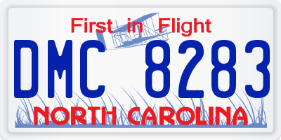 NC license plate DMC8283