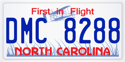 NC license plate DMC8288