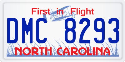 NC license plate DMC8293
