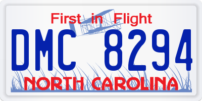 NC license plate DMC8294