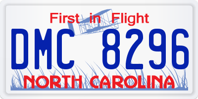 NC license plate DMC8296
