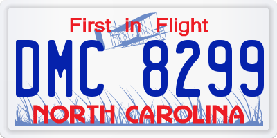 NC license plate DMC8299
