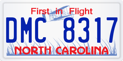 NC license plate DMC8317